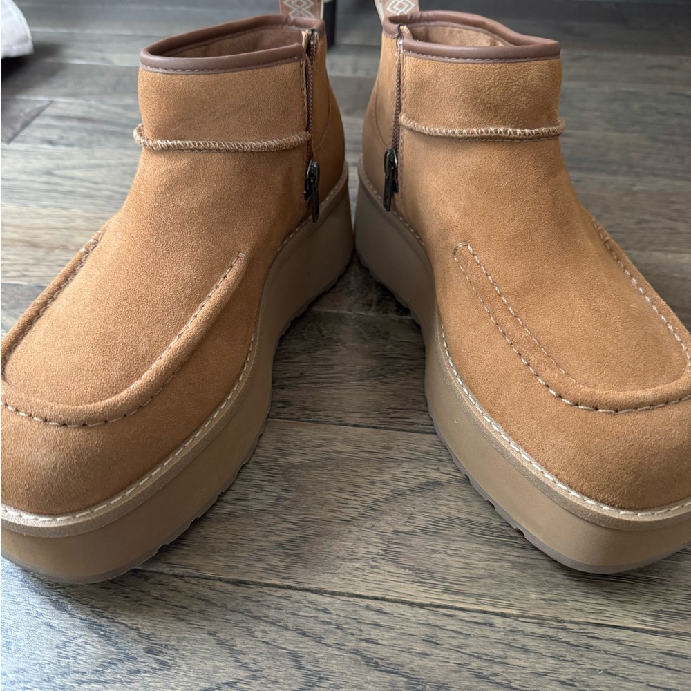 UGG Tan Ankle Boots with Suede Finish